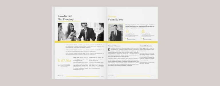 white-yellow white-paper template example