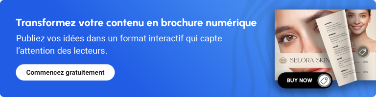 Transformez votre contenu en brochure numérique bannière incitant à créer un livret numérique