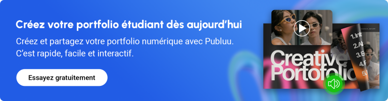 bannière incitant à créer un portfolio étudiant
