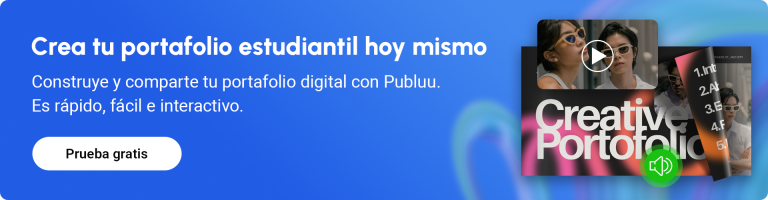Crea tu portafolio estudiantil hoy mismo banner que anima a crear un portafolio estudiantil