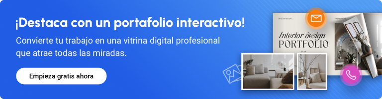 ¡Destaca con un portafolio interactivo! banner que anima a crear un portafolio estudiantil