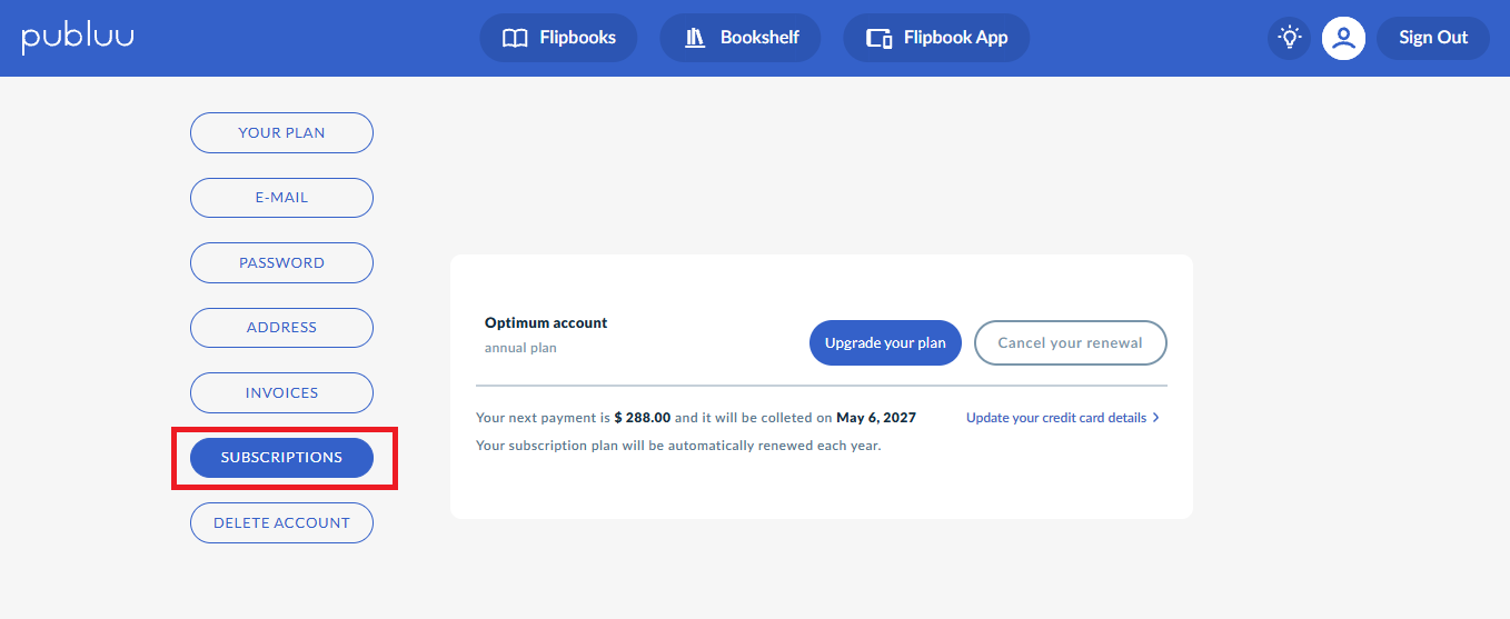 subscription button