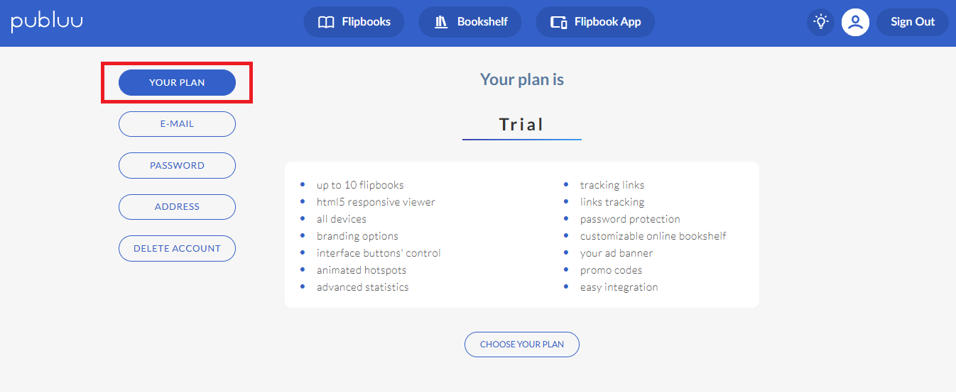 your plan tab