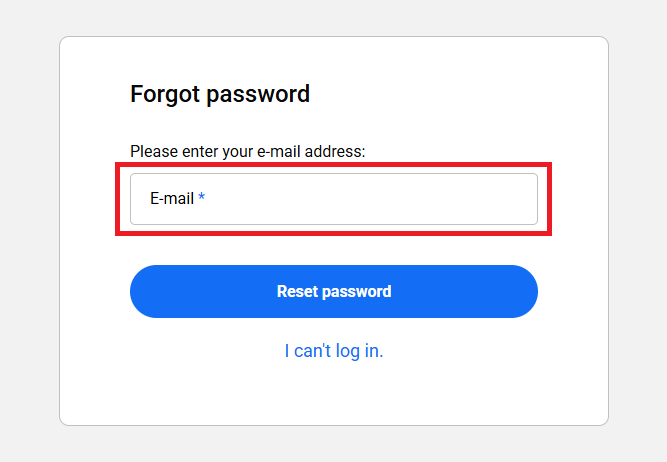 forgot your password gap fill