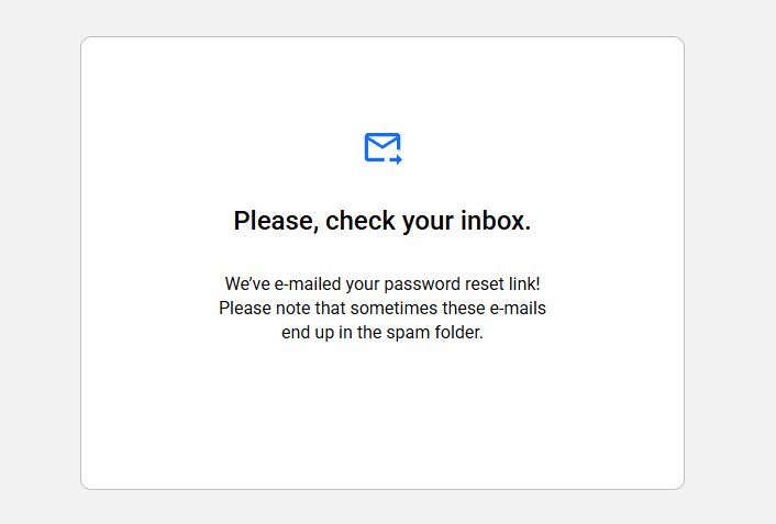 password reset notification