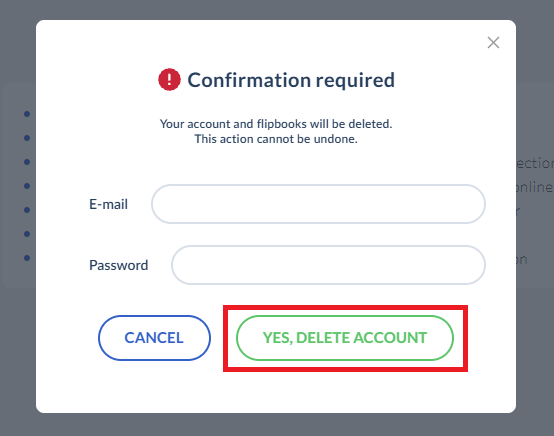 account deletion