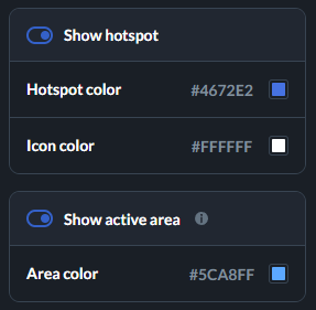 hotspots and active area on