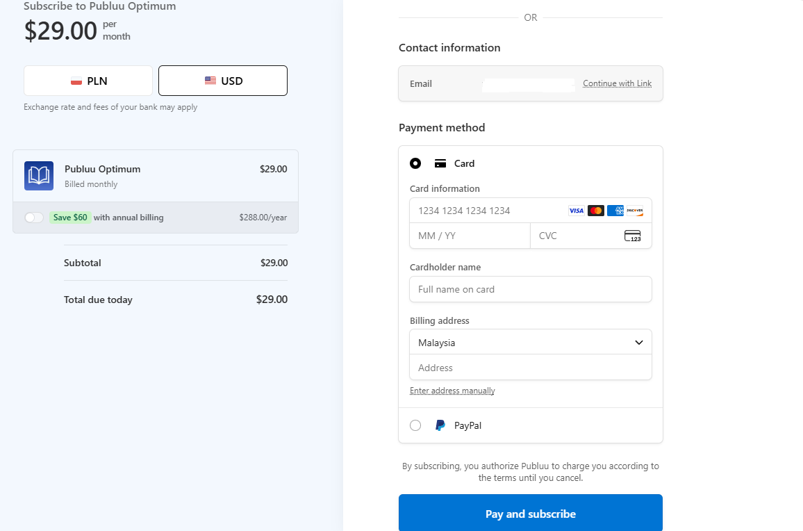 payment check out