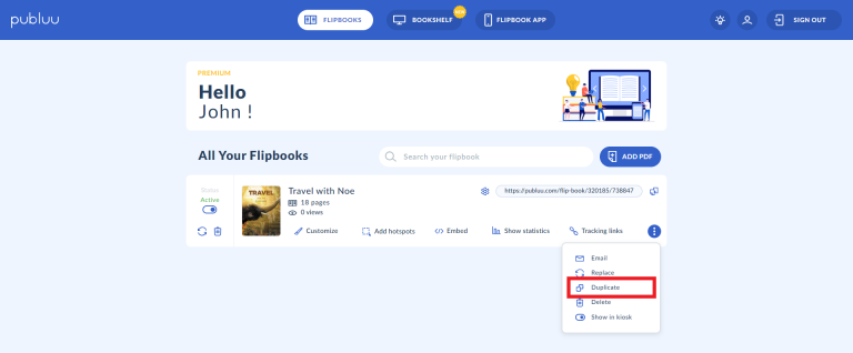 Fonctionnalité de duplication