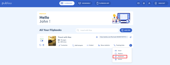 duplicating flipbook 