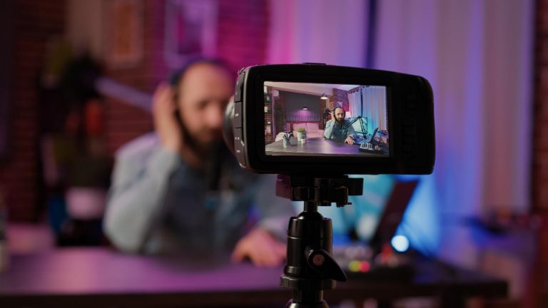 Vlogger recording digital content