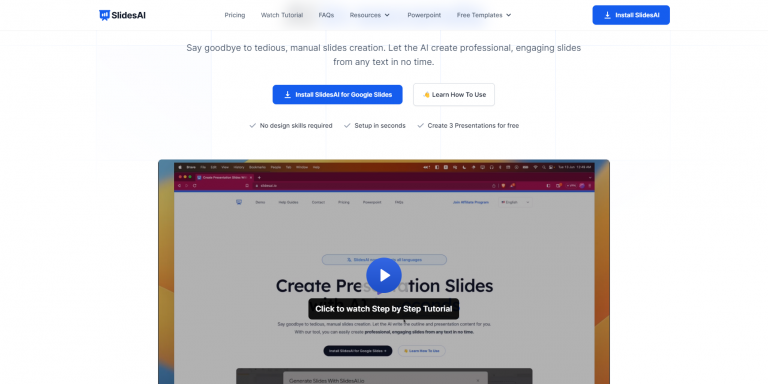 Slides ai presentation website