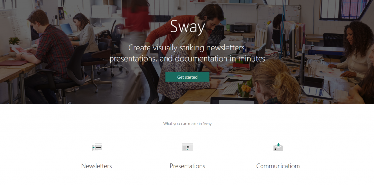 Microsoft Sway presentations website