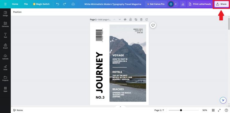 Sharing Canva design