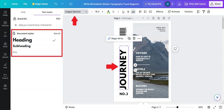 Consistent font styles