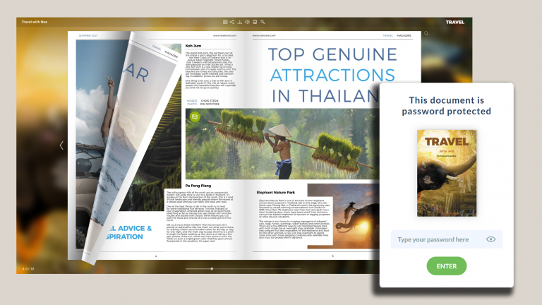 Dokument flipbooka chroniony hasłem