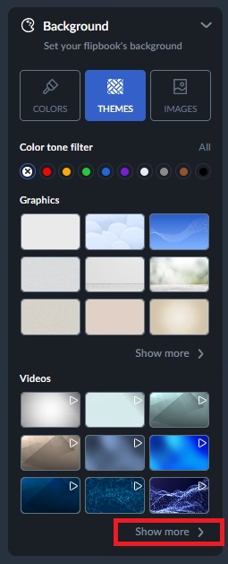 Video background more options