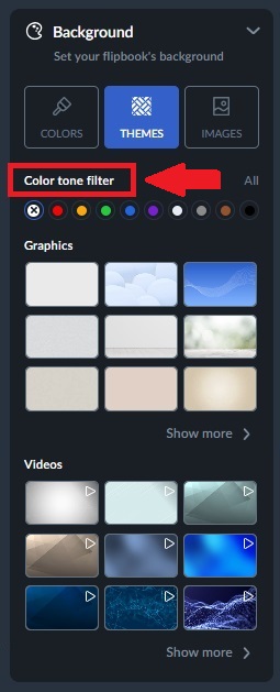 Background video color tone filter