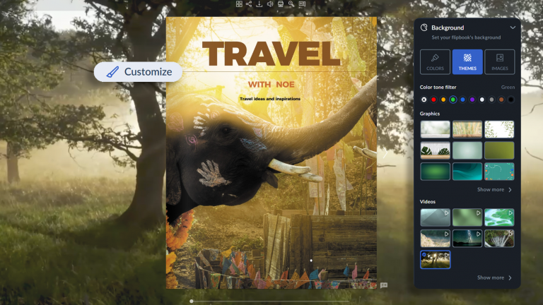 Customizing background in your online catalog