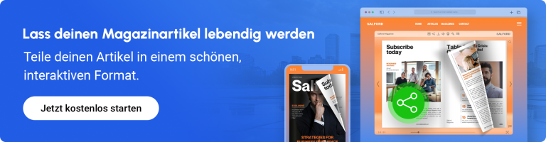 banner, das dazu ermutigt, ein online magazin zu erstellen