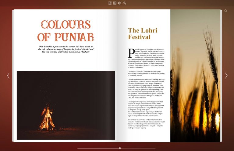 example of a digital magazine with large spreads