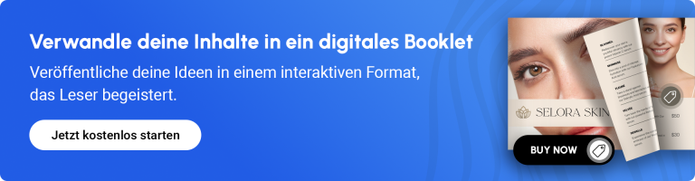 banner, der zur erstellung eines digitalen booklets anregt