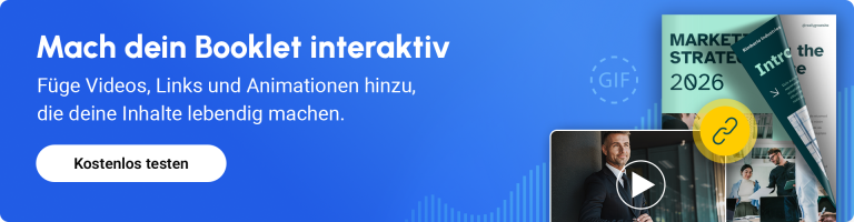 banner, der zur erstellung eines digitalen booklets anregt