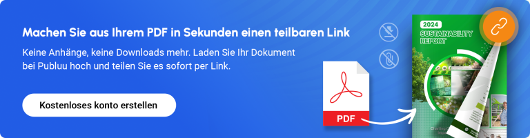 banner der dazu auffordert eine pdf in einen teilbaren link umzuwandeln