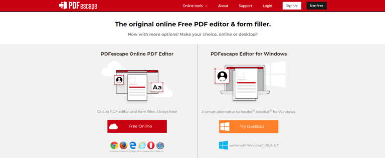 PDFescape editing PDF tool