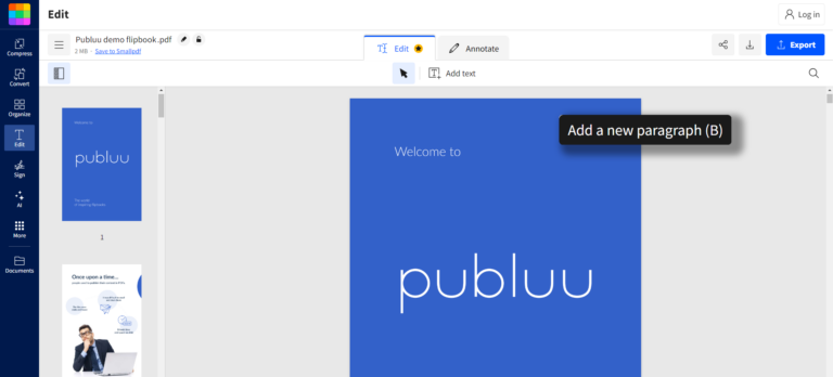Smallpdf pdf edit tool