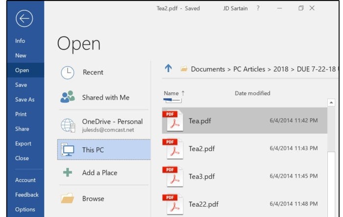 How to write on the PDF in Word