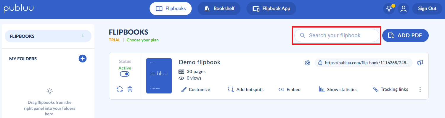 searching for a flipbook