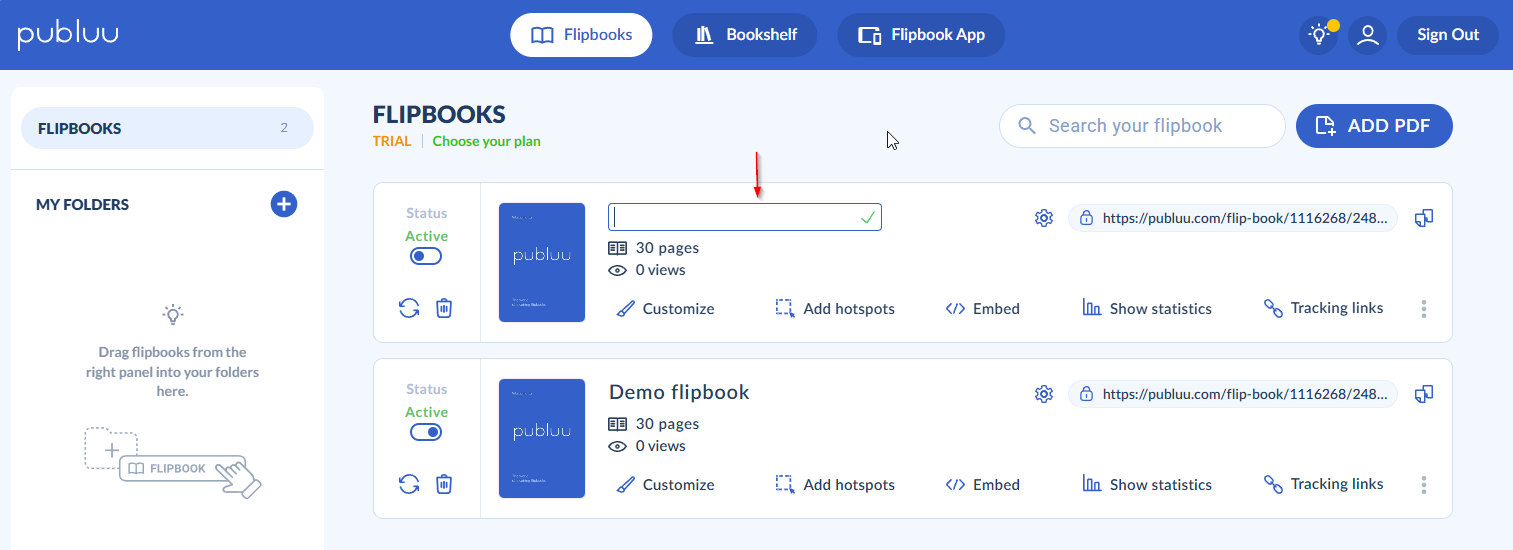 paste a name of a flipbook