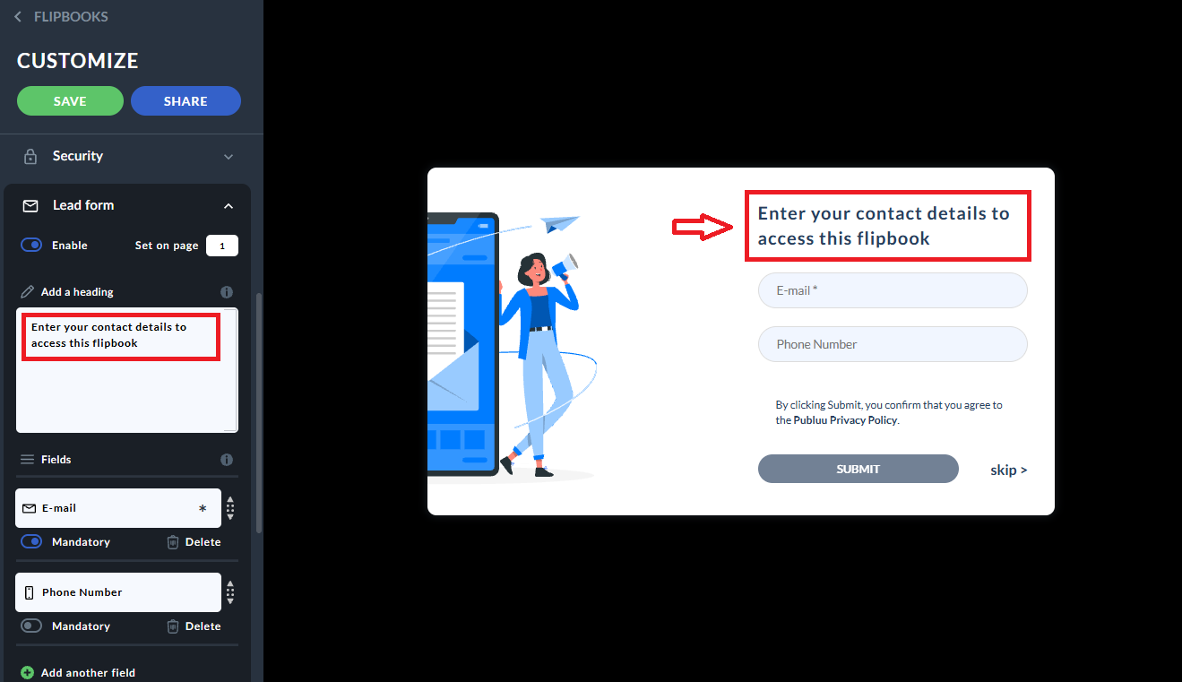 lead form details