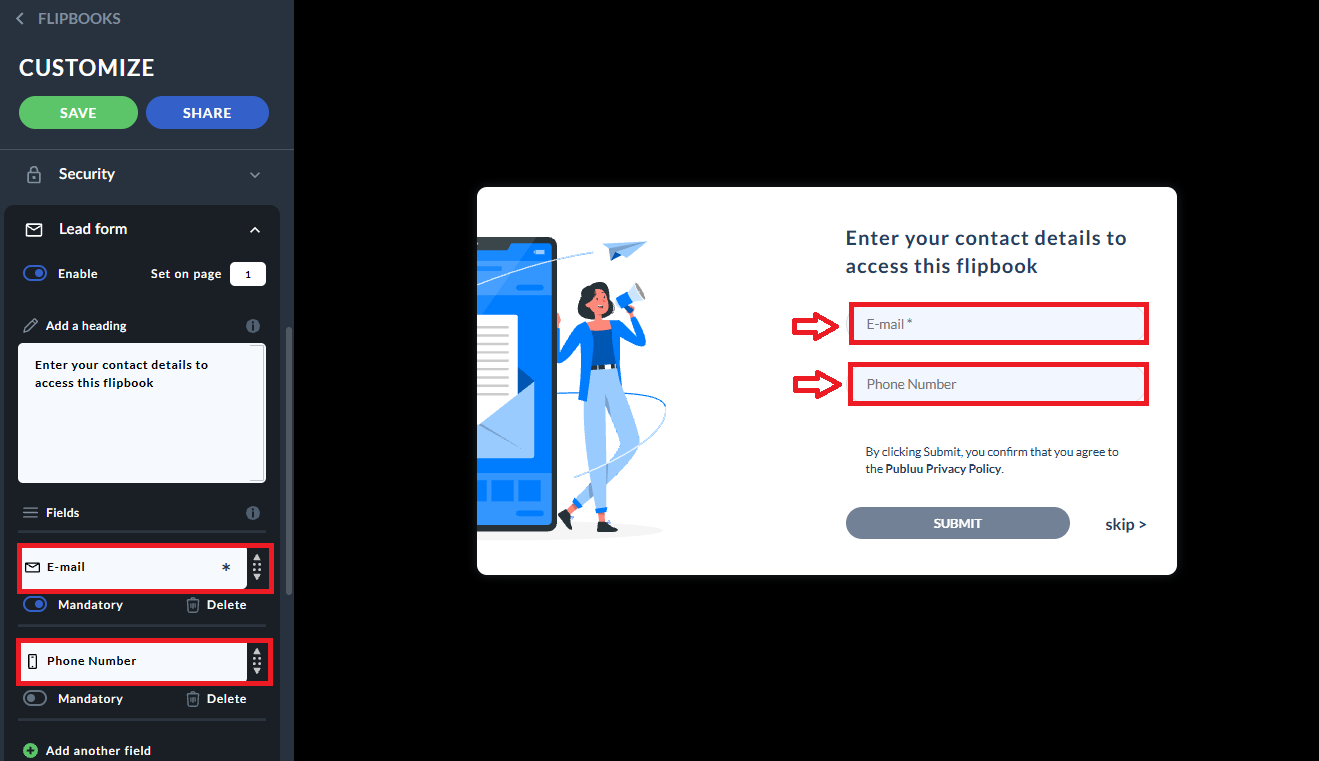 lead form details