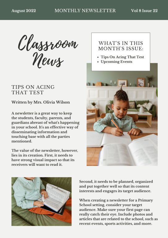 green-modern-school-newspaper-email-newsletter-title-page