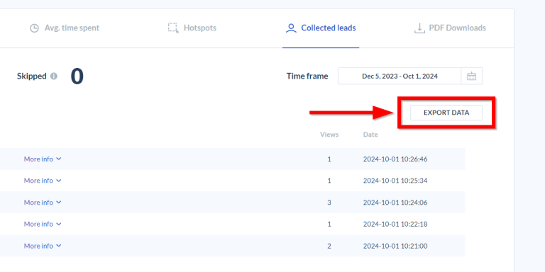 export collected leads