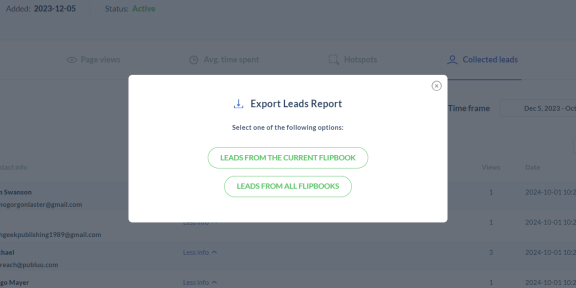 export leads data