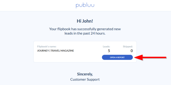 your daily lead report