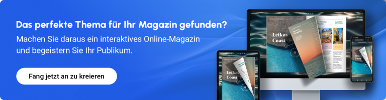 werbebanner zur erstellung eines online-magazins
