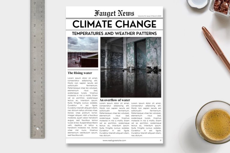 Black and white professional newspaper cover