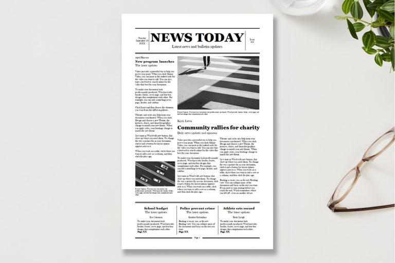 Traditional newspaper template