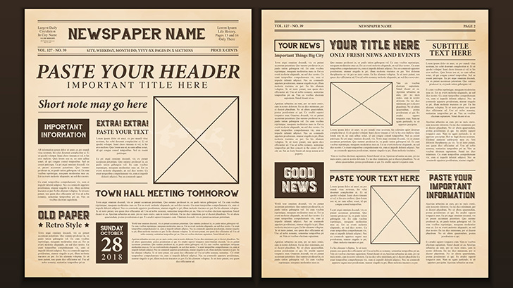 Vintage newspaper layout