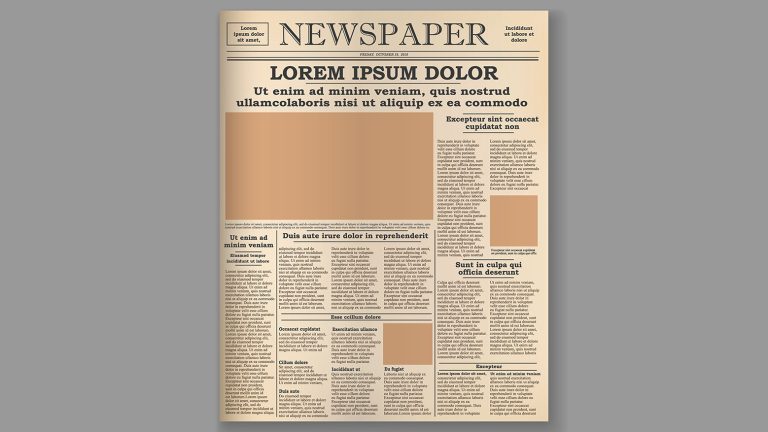 Realistic retro newspaper template