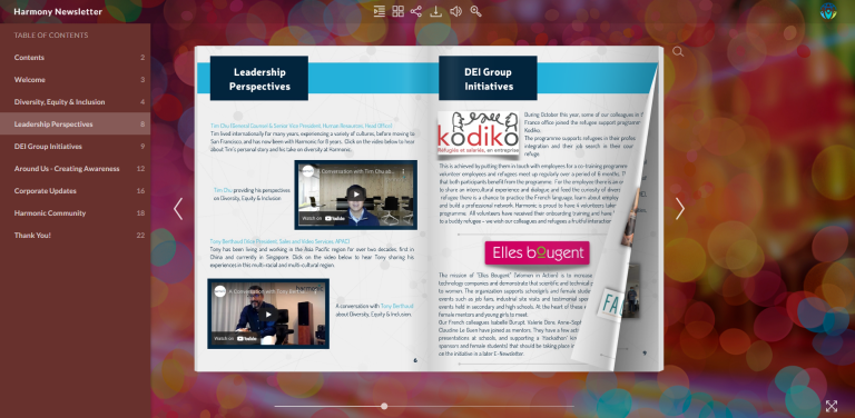 digital-newsletter-showing-interactive-table-of-contents