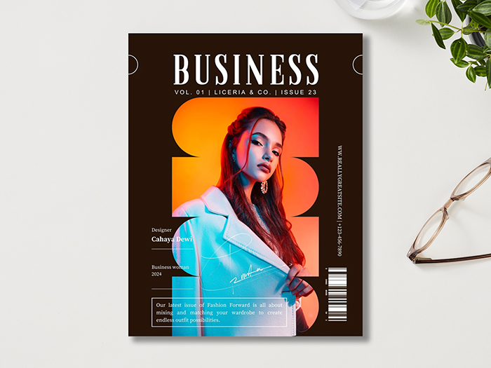 magazine d'affaires créatif-minimaliste