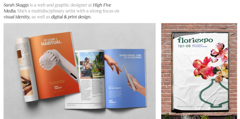 sarah skaggs online portfolio website example