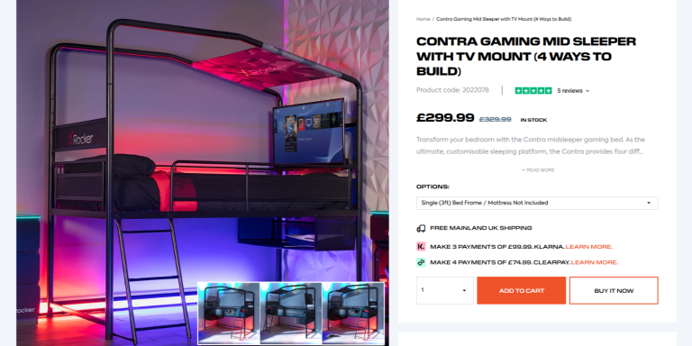 X Rocker product details page