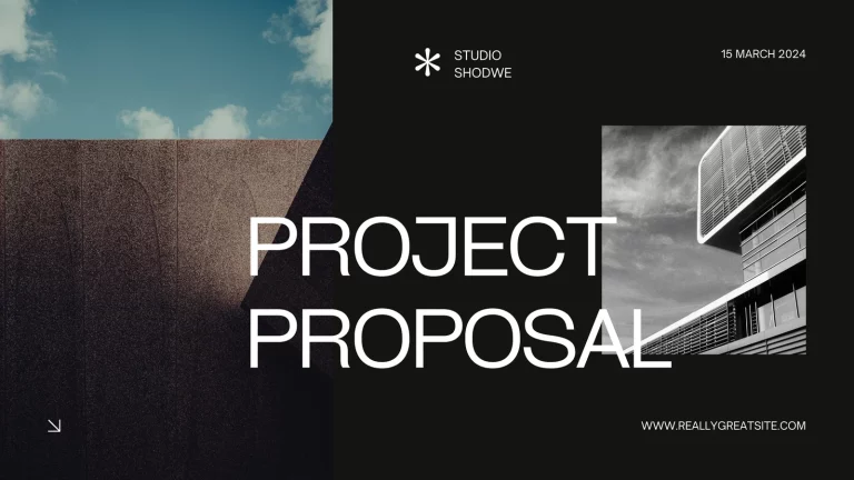 Black-and-ivory minimalist project presentation template