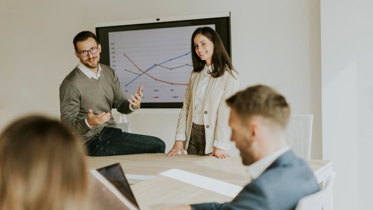 project presentation in the office